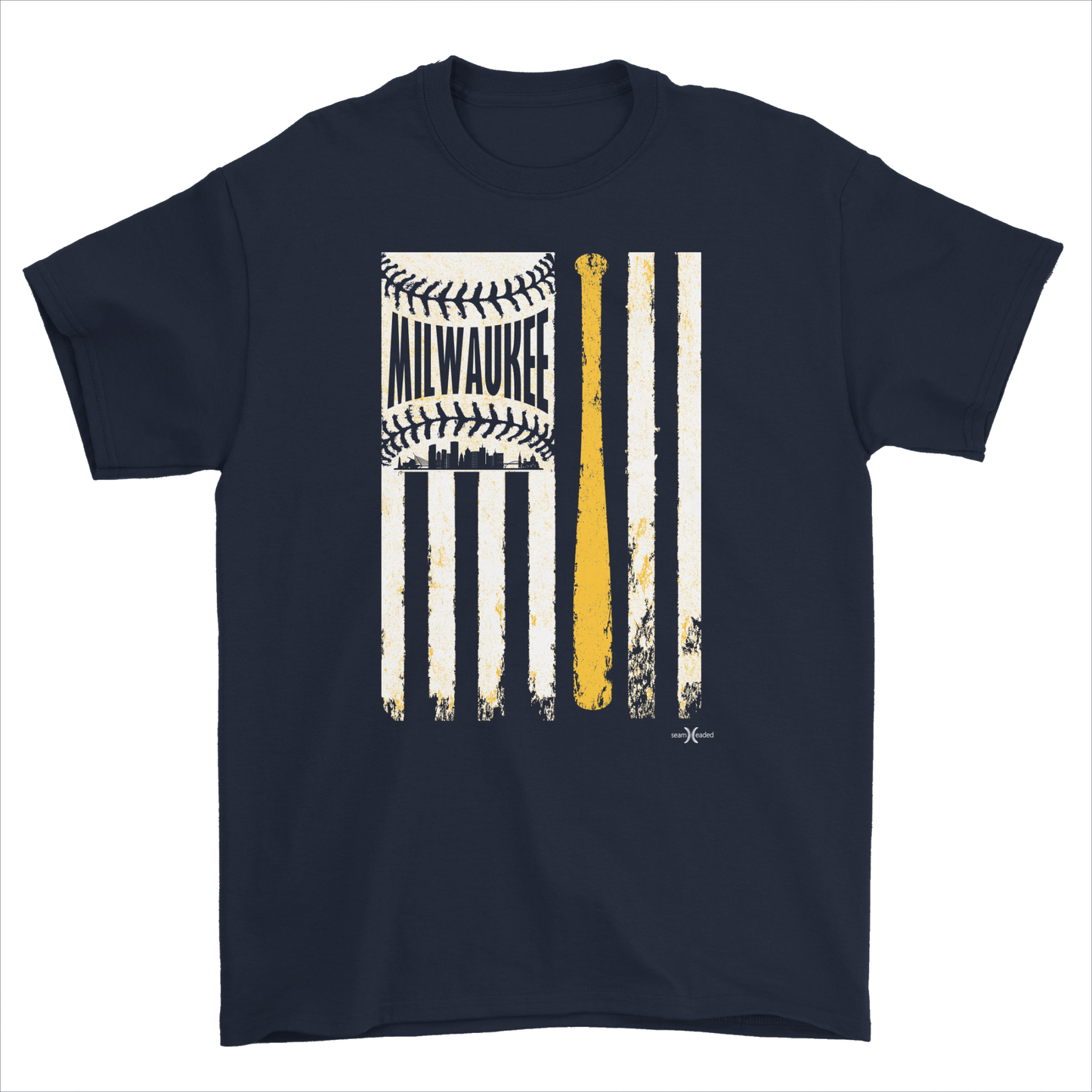 Milwaukee Baseball Flag Men's Tee from Seamheaded Apparel