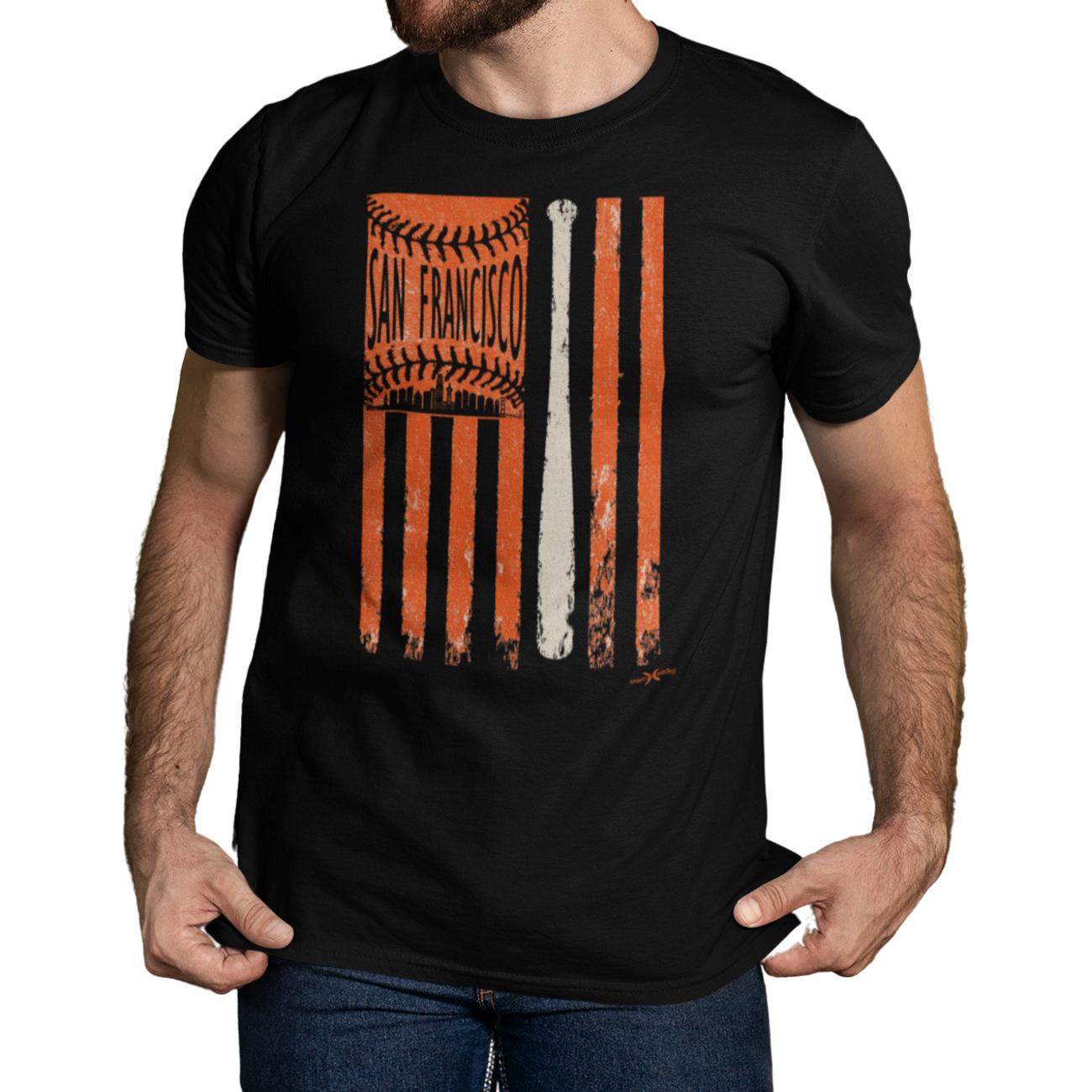 San Francisco Baseball Flag Men's Tee from Seamheaded Apparel