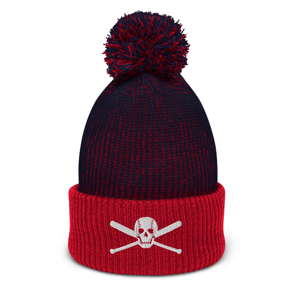 Seamheaded Skull Pom-Pom Beanie
