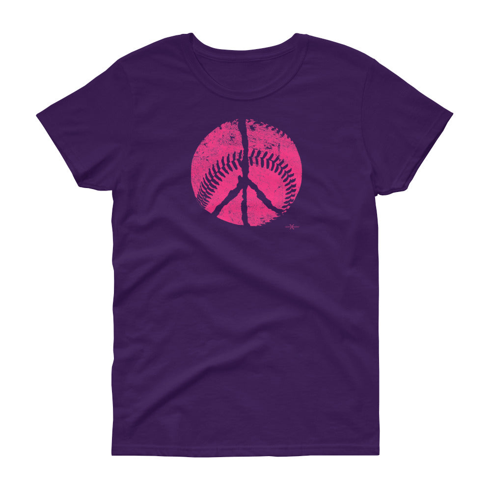 Peace Love & Baseball Women's Tee from Seamheaded Apparel