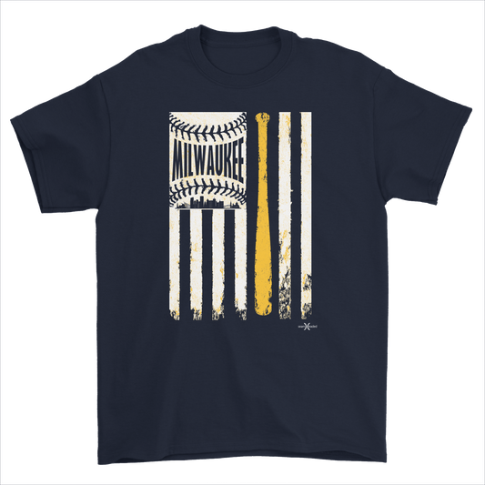 Milwaukee Baseball Flag Men's Tee from Seamheaded Apparel
