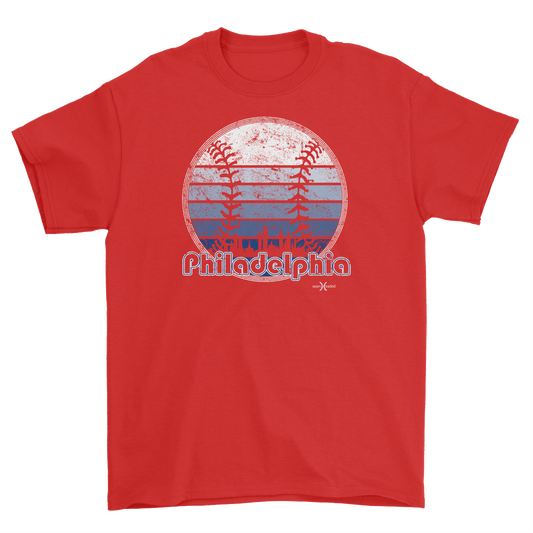 Philadelphia Baseball Sunset Men's Tee from Seamheaded Apparel